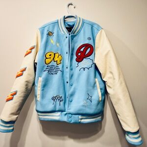 Varsity Jacket with Patches - Stay Positive by
BLEECKER AND MERCER